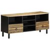 vidaXL Szafka pod TV, czarne, 100x33,5x46 cm, surowe lite drewno mango