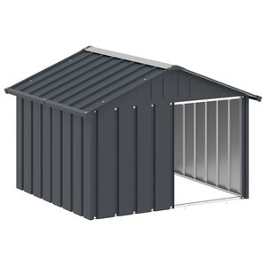 vidaXL Buda dla psa, antracytowa, 116,5x103x81,5 cm, stal