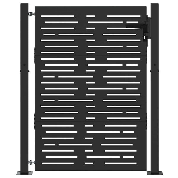 vidaXL Brama ogrodowa Czarny 100 x 150 cm Stal malowana proszkowo