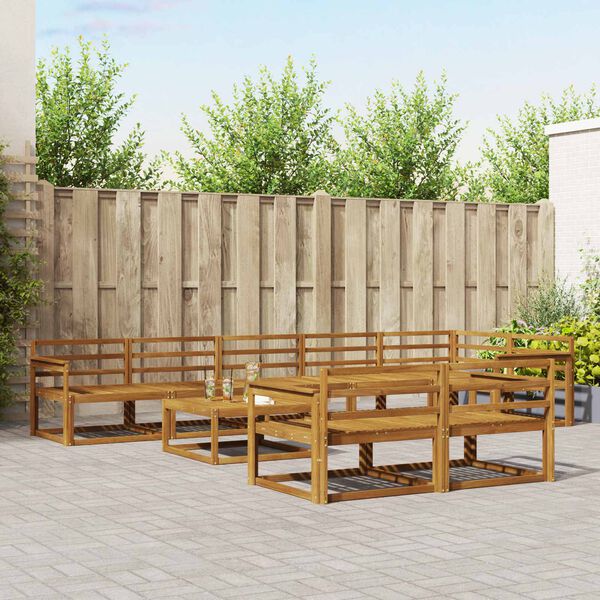 vidaXL Zestaw sof na zewnątrz 9 pcs Naturalny Lite Drewno Akacji