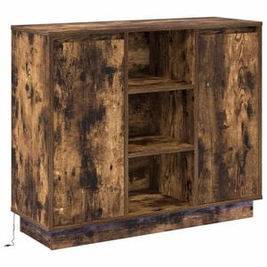 vidaXL Komoda LED Dąb wędzony 90 x 32 x 75 cm Drewno inżynieryjne