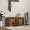 vidaXL Ławka w przedpokoju z poduszką Dąb wędzony 100 x 38 x 46 cm