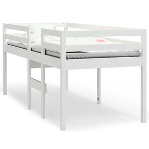 vidaXL Wysokie ł&oacute;żko, białe, 90x190 cm, lite drewno sosnowe