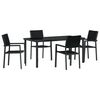 vidaXL Zestaw do jadalni w ogrodzie 5 pcs Czarny