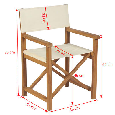 vidaXL Składane krzesło reżyserskie, lite drewno tekowe