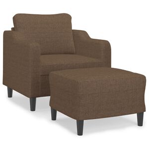 vidaXL Fotel z podn&oacute;żkiem, brązowy, 60 cm, obity tkaniną