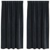 vidaXL Zasłony zaciemniające 2 pcs Czarny 140 x 175 cm Aksamit
