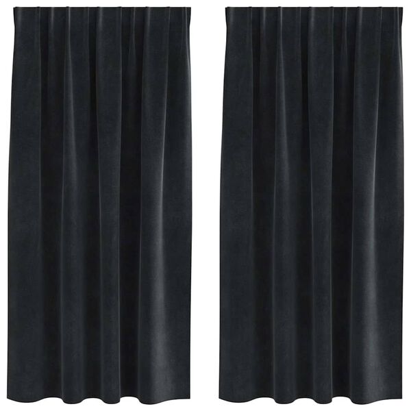 vidaXL Zasłony zaciemniające 2 pcs Czarny 140 x 175 cm Aksamit