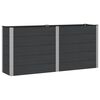 vidaXL Podniesiona rabata ogrodowa Czarny 200 x 50 x 91 cm alu.
