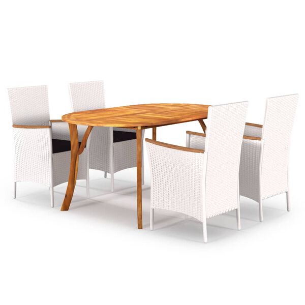 vidaXL 5-częściowy zestaw mebli ogrodowych, biały