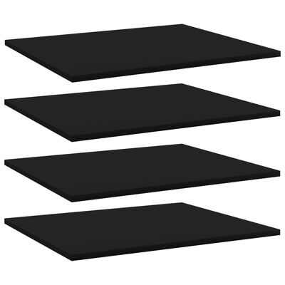 vidaXL Półki na książki, 4 szt., czarne, 60x50x1,5 cm, płyta wiórowa