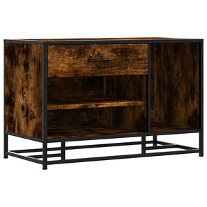 vidaXL Ławka na buty Dąb wędzony 80x40x53,5 cm Drewno klejone i metal