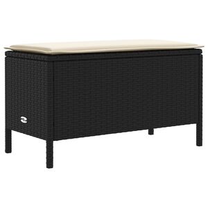 vidaXL Pufa ogrodowa Czarny i kremowy 80 x 38 x 45 cm Rattan PE