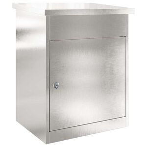 vidaXL Skrzynka na przesyłki Srebrny 47,5 x 38 x 59 cm Stal nierdzewna