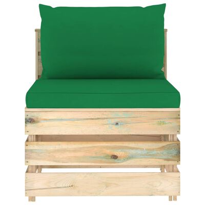 vidaXL Moduł sofy środkowej z poduszkami, impregnowane drewno