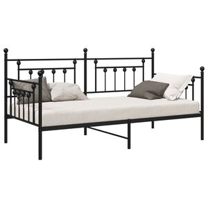 vidaXL Rama ł&oacute;żka dziennego Czarny 107 x 203 cm Stal