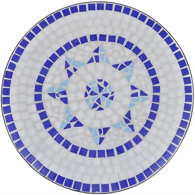 vidaXL Stolik bistro, niebiesko-biały, 60 cm, mozaikowy