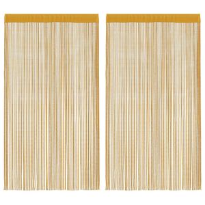 vidaXL Zasłony sznurkowe 2 szt. Złote 100x250 cm