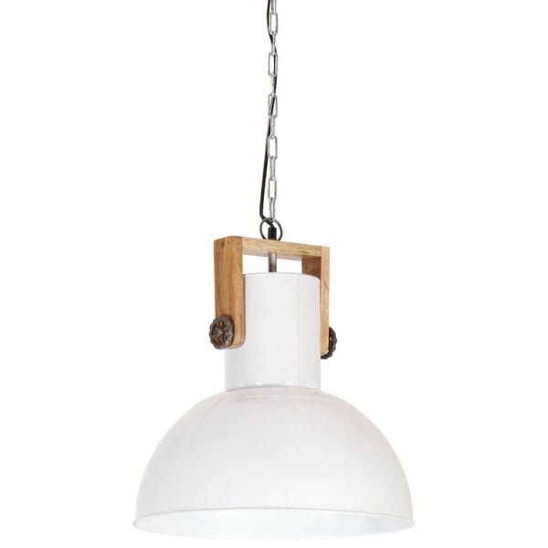 vidaXL Industrialna lampa wisząca, 25 W, biała, okrągła, 42 cm, E27