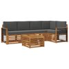 vidaXL Zestawy sof 6 pcs Naturalny i Antracytowy Lite Drewno Akacji