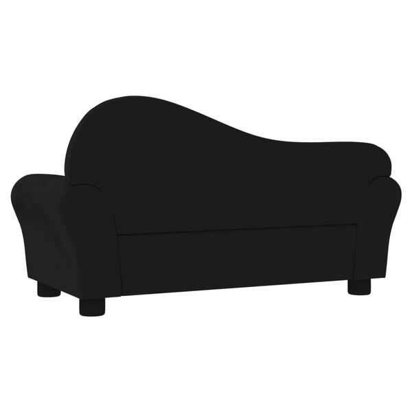 vidaXL Sofa dla dziecka, czarna, obita aksamitem