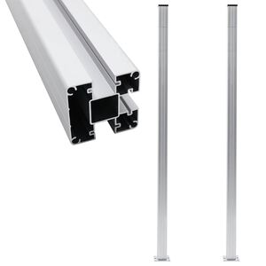 vidaXL Słupki ogrodzeniowe, 2 szt., aluminium, 185 cm