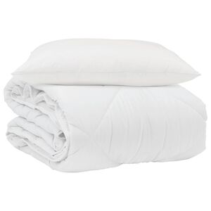 vidaXL Letni Kołdra z poduszką 2 pcs Biały Mikrofibra