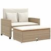 vidaXL Sofa ogrodowa z poduszkami, 2-os., beżowa, rattan PE i akacja