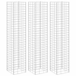 vidaXL Wysokie donice gabionowe, 3 szt., 30x30x150 cm, żelazo