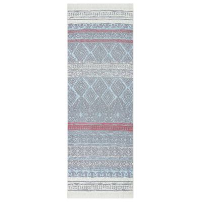 vidaXL Dywanik, różowo-niebieski, 100x300 cm, bawełniany