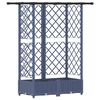 vidaXL Podniesione ł&oacute;żko z kratką i dachem Szary 124 x 40 x 123 cm PP