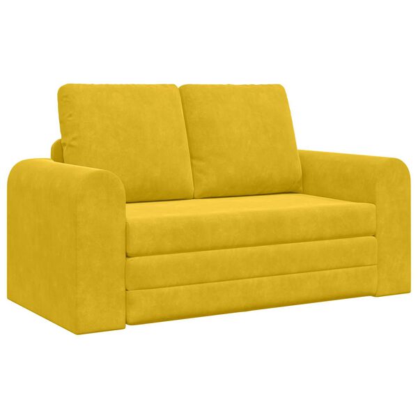 vidaXL Sofa Bed 60cm Ż&oacute;łty Aksamit