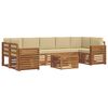 vidaXL Zestawy sof 8 pcs Naturalny i Beżowy Lite Drewno Akacji