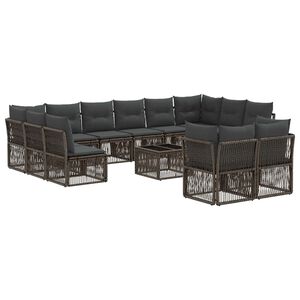 vidaXL Zestaw Sof na Ogr&oacute;d 13 pcs Szary polirattan