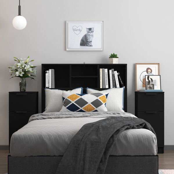 vidaXL Szafki, 2 szt., czarne, 30x30x70 cm, materiał drewnopochodny