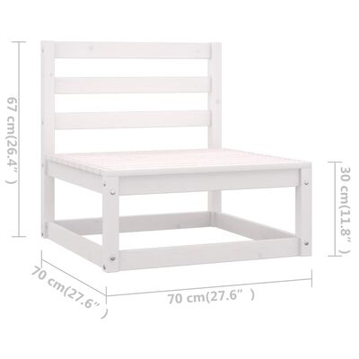 vidaXL 4-osobowa sofa ogrodowa, biała, lite drewno sosnowe