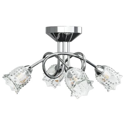 vidaXL Lampa sufitowa, szklane klosze kwiaty, 4 żarówki LED, G9