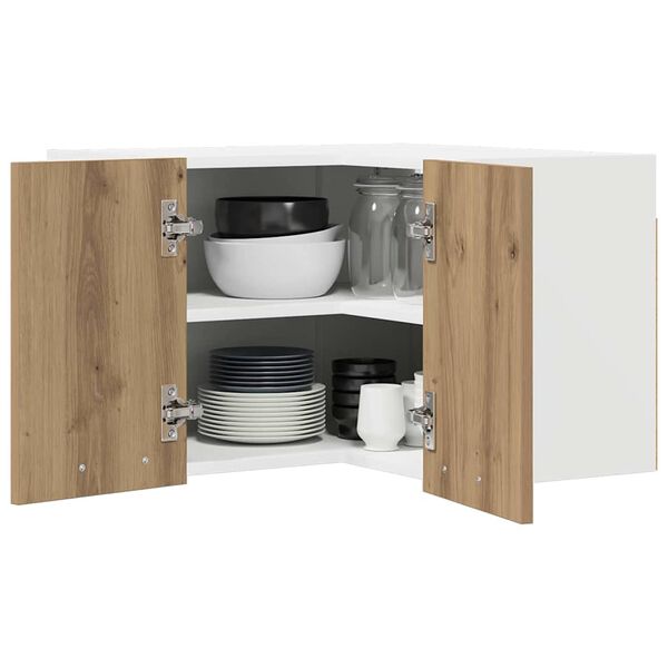 vidaXL Szafka wisząca Dąb rzemieślniczy i biały 57 x 57 x 40 cm