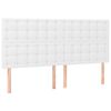 vidaXL Zagł&oacute;wek biały 200x5x118/128 cm sk&oacute;ra ekologiczna