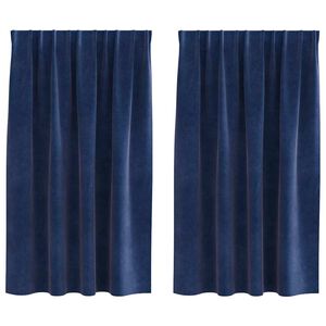 vidaXL Zasłony zaciemniające 2 szt. Ciemnoniebieski 140 x 140 cm Welur