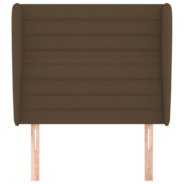 vidaXL Zagł&oacute;wek uszak, ciemnobrązowy, 83x23x118/128 cm, tkanina