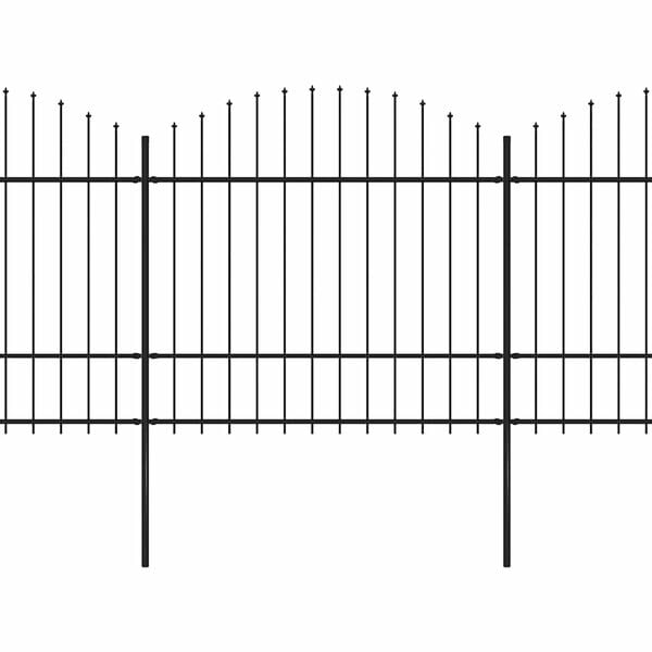 vidaXL Ogrodzenie ogrodowe z wł&oacute;cznią, stalowe, 714,5 x 175 cm, czarne