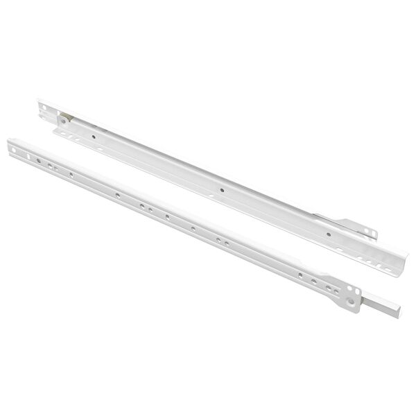 vidaXL Prowadnica szuflady 2 pcs Biały 450 mm Stal