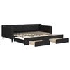 vidaXL Sofa rozsuwana z szufladami, czarna, 90x200 cm, tkanina