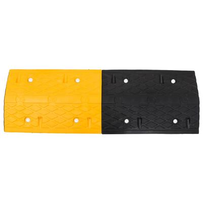 vidaXL Próg zwalniający, żółto-czarny, 97x32,5x4 cm, gumowy