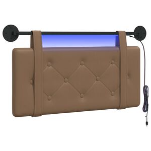 vidaXL Wezgłowie wiszące Z lampą LED Cappuccino Ekosk&oacute;ra