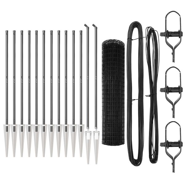 vidaXL Ogrodzenie z słupkiem Szary 1,2 x 25 m Stal i PVC