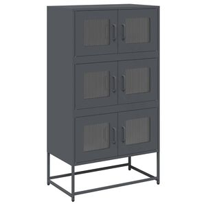 vidaXL Komoda wysoka Antracyt 68x39x123 cm Stal