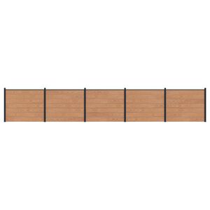 vidaXL Panel ogrodzeniowy 5 pcs WPC i aluminium brązowy