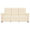 vidaXL Rozkładany fotel masujący, 3-os., kremowy, sztuczna skóra